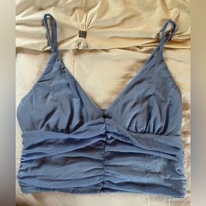 Blue Blush Small Blue Ruffled Tank Top